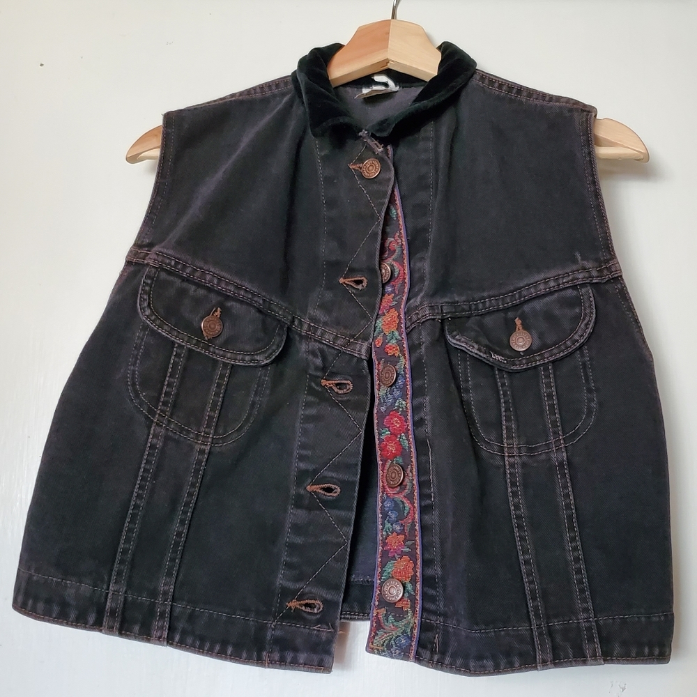 Vintage Jean Lee Vest Large 90s Y2K Fashion